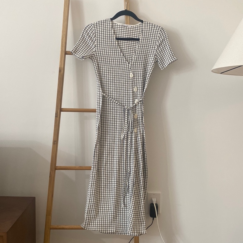 Asymmetrical Gingham Checkered Dress